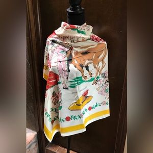 Vintage Old Mexico Scarf, Souvenir Scarf